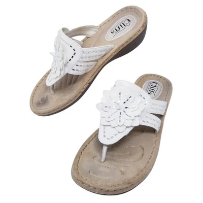 Sandalias Cliffs de White Mountain Chanclas Cupcake Flor Blanco Talla 10 Comodidad Foto 1 de 4