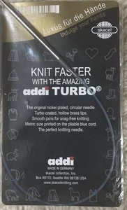 Addi Turbo Rundstricknadeln 16" US 8 / 5,0 mm - blaue Kordel - Deutschland - Bild 1 von 5