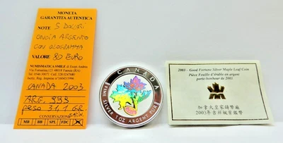 RARA MONETA/ONCIA ARGENTO PURO SAT. CANADA 2003 DA 5 DOLLARI PROOF PESO 31,1 GR. - Immagine 1 di 4