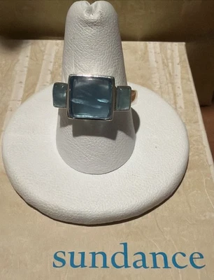 Новый каталог Sundance серебро халцедон три квадратных камня кольцо размер 8 - Изображение 1 из 4