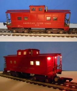 S Scale American Flyer Caboose with on-board LED Lighting - Picture 1 of 6