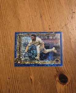 2025 Topps Holiday JACKSON CHOURIO Chrome Blue Sparkle #HC182 Brewers /199 - Picture 1 of 2