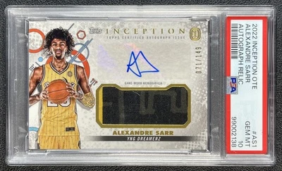 ALEXANDRE SARR PSA 10 2022-23 TOPPS INCEPTION OVERTIME OTE JERSEY AUTO 71/149 - Image 1 of 2
