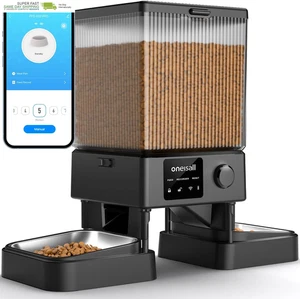 Oneisall Automatic Cat Feeder with 5G Wifi, Automatic Cat Food Dispenser for 2 C - Picture 1 of 9