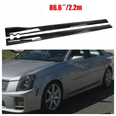 For Cadillac STS 2005-2011 86.6" Side Skirts Rocker Panel Body Kit Lip Splitter Foto 1 de 4
