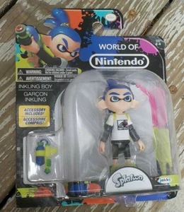 WORLD OF NINTENDO series 2-4 INKLING BOY W/ BLU BLASTER SERIES SPLATOON 4 INCH - Picture 1 of 6
