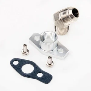 TRITDT Fits TD04 TD05 Turbo Oil Return Flange Kit 38mm -45deg to 10AN - Picture 1 of 3