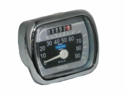 Per Vespa Bressel Logo 90 km/H Grigio Nero Tachimetro VN VM Acma 150 Gec - Immagine 1 di 4