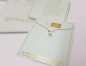 Enewton Egirl Paw Print Small Disc Pendant 14k Gold Filled 14" Necklace - Picture 1 of 5