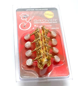 Grover Gold/Pearloid "A" Style Mandolin Tuners/Machines/Tuning Pegs 409VG - Picture 1 of 2