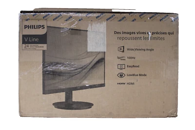 Philips V Line 24 inch Frameless Full HD (1920 x 1080) 100Hz Monitor - Black - Image 1 of 4