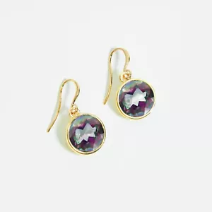 Amezing Topazio Mistico Grezzo Orecchino Sterling 925 Argento Goccia & Pendenti - Foto 1 di 3