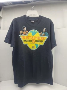 Vintage Foreman Vs Holyfield Mens Screen Stars XL Boxing 90s Trump Plaza T-shirt - Picture 1 of 5