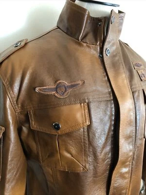 Unbranded New Men’s Full Zip PU Leather Jacket Coat Size XL - Image 1 of 4