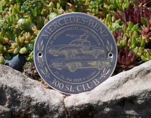 ENAMEL AUTOMOBILE RADIATOR CAR BADGE # MERCEDES BENZ 300SL CLUB LINDAU 2009 - Bild 1 von 2