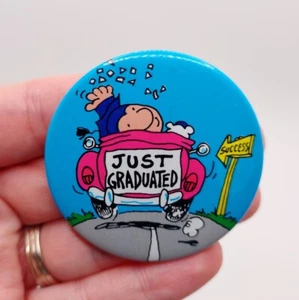 Vintage Ziggy Pinback Button Just Graduated Success 2" 1990s - Bild 1 von 6