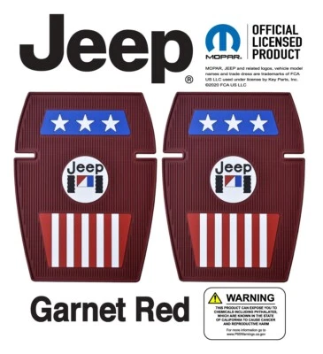 Garnet Red AMC Jeep Americana Floor Mat Pair (Set of 2) - Mopar Licensed - Image 1 of 2