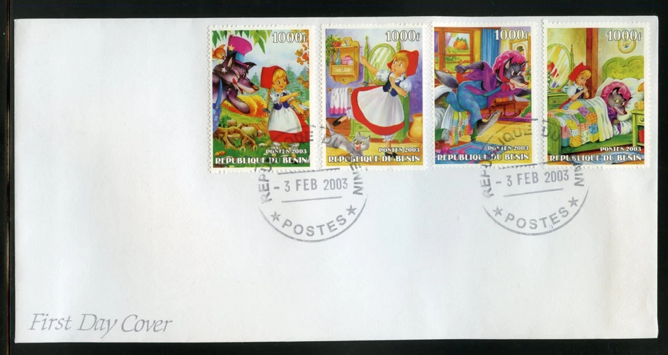 BENIN 2003 LITTLE RED RIDING HOOD PERF SET ON FIRST DAY COVER - Image 1 of 1
