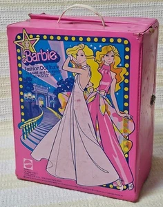 Vintage 1977 Barbie Fashion Doll Trunk Mattel rosa Tragetasche Koffer - Bild 1 von 6
