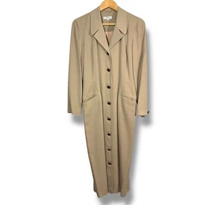 Vintage Ann Taylor hellbraun Button Down Trenchcoat Jacke Kleid - Bild 1 von 14
