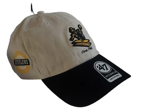 Pittsburgh Steelers '47 Clean Up Men's Tan Hat Retro Logo Adjustable Buckle OSFM - Picture 1 of 5