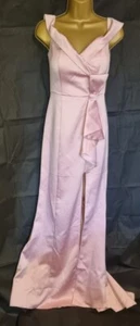 Womens Party Dress Size 8 Pink New Ladies Goddiva Long Maxi Occasion Fishtail - Picture 1 of 9