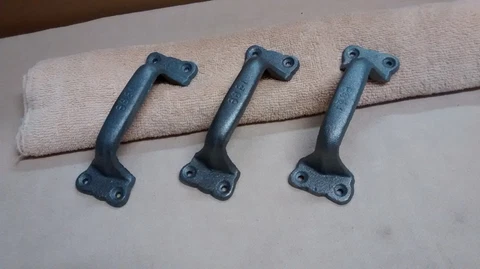 4 Cast Iron Rustic Barn Door Handle Gate Pull Shed Decor Handle Gray color Cover