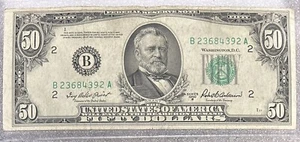 1950 New York B Note $50 Dollar Bill 50BL64 - Picture 1 of 2