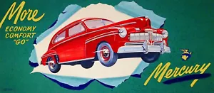 1945 Mercury Dealer Showroom Wall Illustration 9 x 19 Giclee print - Picture 1 of 1