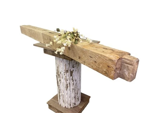 Reclaimed Barn Beam Wood Shelf, Architectural Salvage Fireplace Mantel C10 Cover