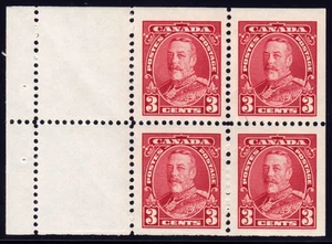 Canadá #219a - Cuadro del rey Jorge V, 3 centavos Carmine Folleto Panel de 4, 1935 - Imagen 1 de 1