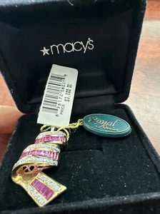 Macy’s Vintage 1.88ctw Ruby & Diamond Ribbon Slide Pendant 14k Yellow Gold 8.70g - Picture 1 of 12
