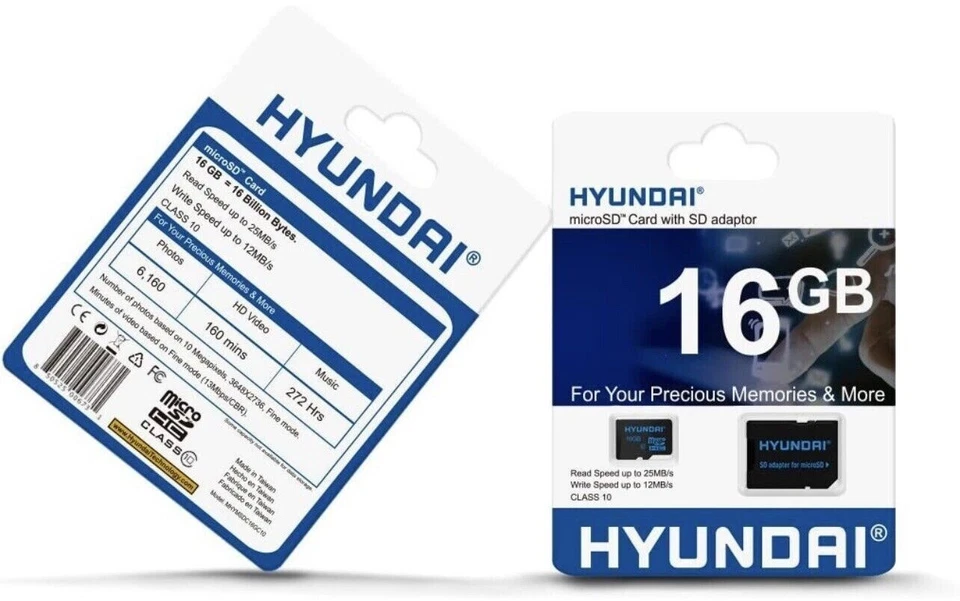 Hyundai 16GB Micro SDHC Card With Adapter Class 10 U1 Speed - Image 1 of 1
