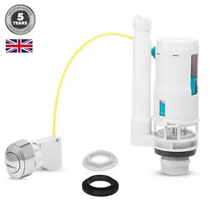 Adjustable Toilet Dual Flush Valve Push Button Cable Flush System Replacement - Picture 1 of 12