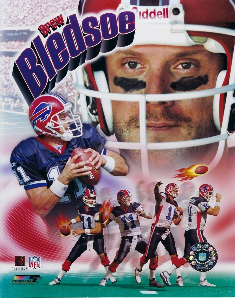 FOTO DE BILLETES DE BÚFALO DE DREW BLEDSOE 8X10 FOTO FÚTBOL AMERICANO NFL Foto 1 de 1