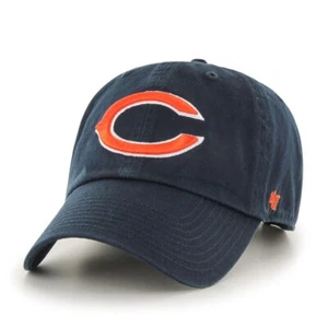 47 Brand NFL Chicago Bears Clean Up Hat! Dad Style Cap Navy Blue Orange CHI IL - Picture 1 of 2