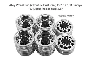 Alloy Wheel Rim (2 front +4 Dual Rear) for 1/14 1:14 Tamiya RC Tractor Truck Car - Picture 1 of 9