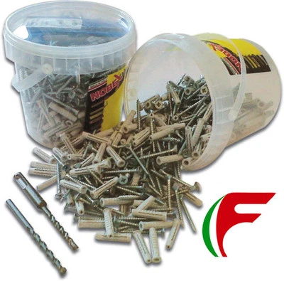 300 TASSELLI NOBEX MM 6 CON VITI MM 4,5X40 + 2 PUNTE A MURO IN OMAGGIO - Immagine 1 di 4