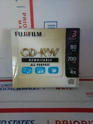 FUJIFILM CD-R 3 Pack 80 Min 700 Mb Compact Disc Recordables NEW SEALED #191 - Image 1 of 2