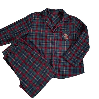 Acogedor conjunto de pijama de lana a cuadros Lauren Ralph Lauren 2XL Foto 1 de 4