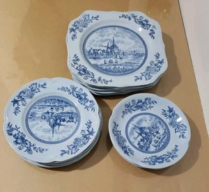 Vintage Johnson Brothers Tulip Time Blue Plate Lot - Picture 1 of 17