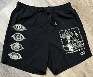Pantalones Cortos de Nylon OBEY No Time Medianos The World Is Yours Eyeball Ositos de Peluche - Imagen 1 de 6