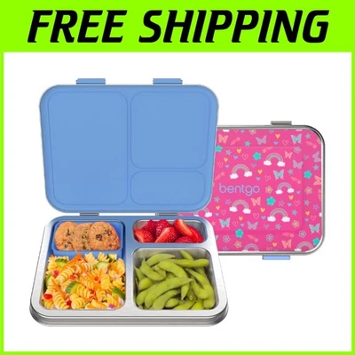 彩虹和蝴蝶儿童午餐盒-耐用、环保和洗碗机安全 — 第 1/4 张图片