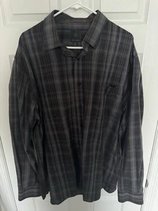 F/x Fusion XXL Long Sleeve Button Down Grey Stripped Shirt - Picture 1 of 4