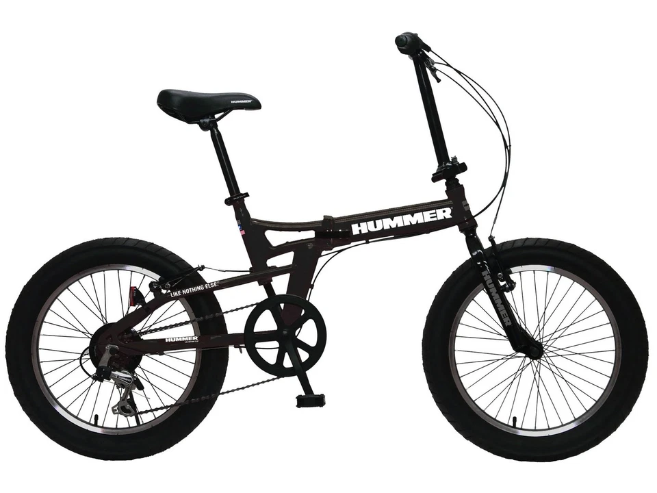Bicicleta dobrável HUMMER FDB206 FAT-BIKE preta 20 polegadas com pneus extra-gordura 3.0 273 - Imagem 1 de 4