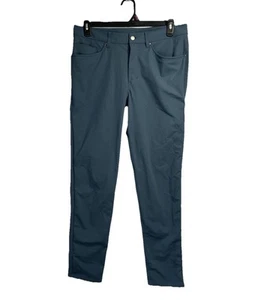 Lululemon ABC Classic Fit 5 Pocket Warpstreme Pants 35x32 Blue Athleisure - Picture 1 of 3