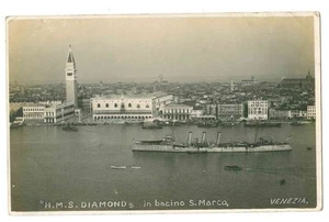 HMS DIAMOND - ROYAL NAVY CRUISER - AT VENICE - Picture 1 of 2