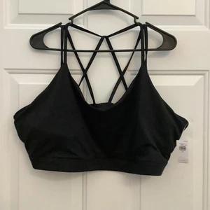 Reggiseno sportivo Old Navy donna supporto leggero attivo con spalline scollo a V taglia 3X nuovo con etichette BLK - Foto 1 di 5