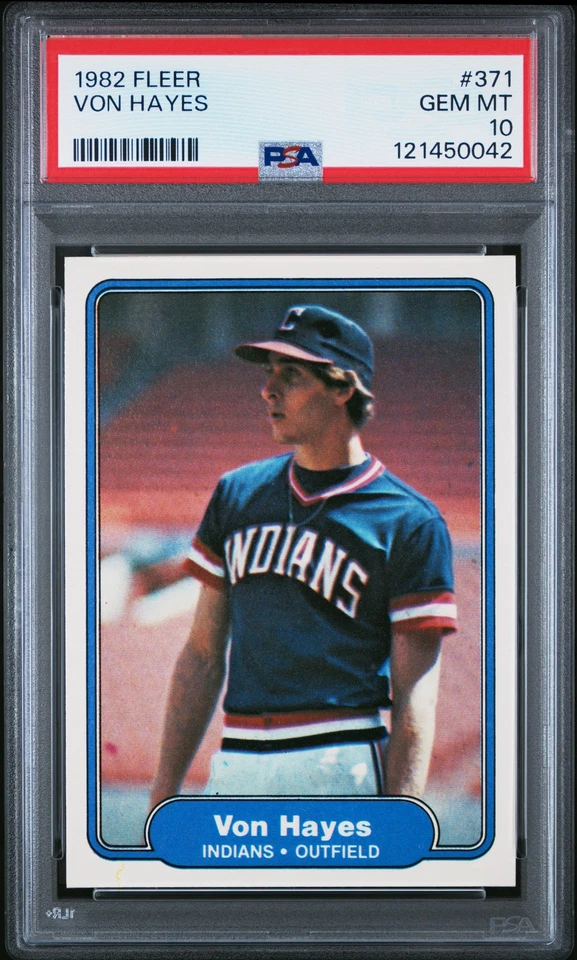 1982 Fleer #371 Von Hayes PSA 10 - Image 1 of 2