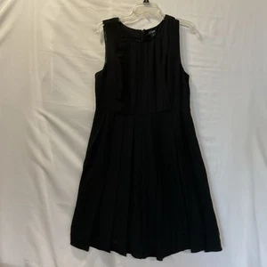 J Crew plissiertes schwarzes ärmelloses Kleid Größe 12 - Bild 1 von 11